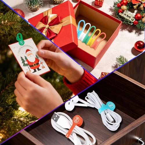 Cable Cord Organizer Magnetic Cord Organizers Twist Ties Magnet Clips Cord Wrap Keepers For Charging Cord Headphone Cord Holder Silicone Cable Strap Appliance Fridge Bookmark Whiteboard Keychain 5PACK