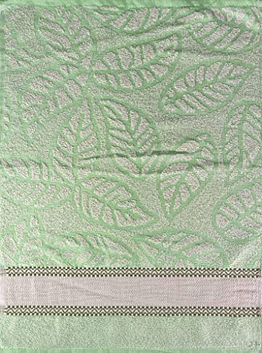 Serviette éponge coton expansé 420 grammes au mètre carré RING SPUN pour salle de bain JACQUARD ART.BRAID hydrophile absorbant 40 x 60 cm vert Cover