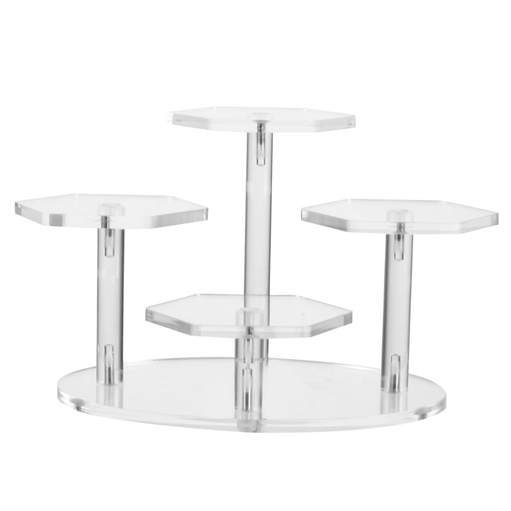 Alipis Soporte De Exhibición Vertical Acrílico Transparente 4 Capas Escalonado Acrílico Diseño Elevador para Figuras y Joyería, Uso En Hogar, Dormitorio o Escritorio, Gran Tamaño
