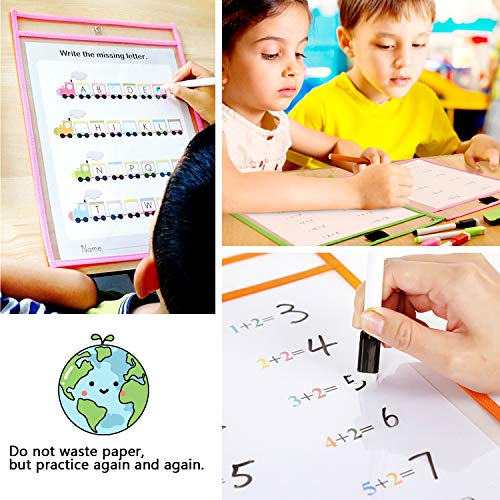 Diealles Shine 10 st verschillende kleuren hervatbaar droog wissen zakken met pennen voor klaslokaal organisatie… - Image 8