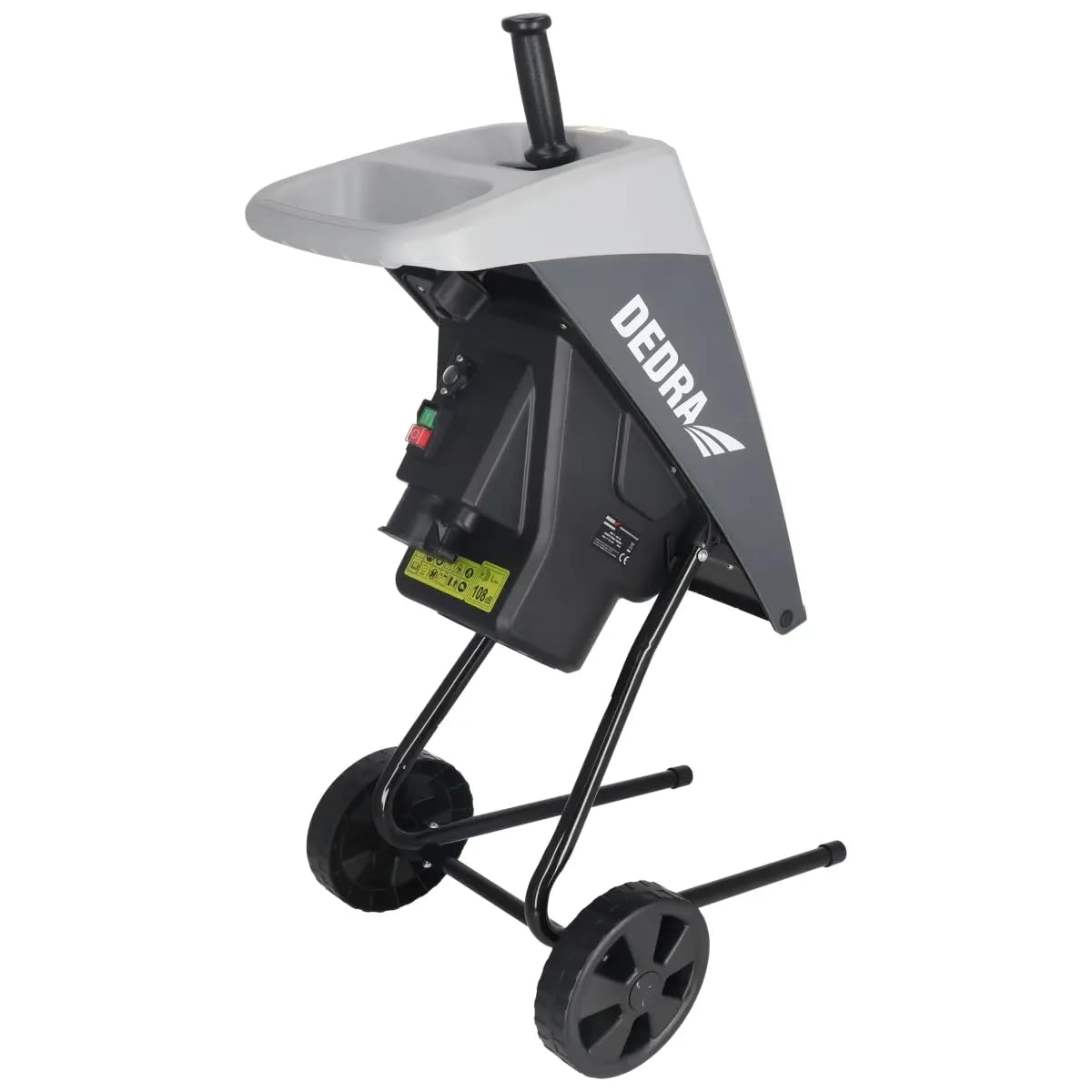 Trituradora eléctrica de plantas DEDRA 2500 W, diámetro de corte 45 mm, velocidad 0-2950 rpm, bolsa de recogida 65 L, trituradora de ramas para jardín y mantenimiento de residuos verdes