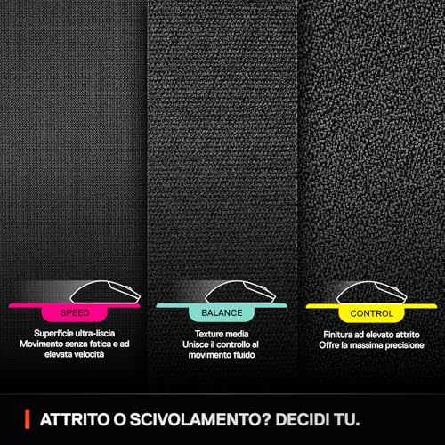 QcK XL Performance Balance, mousepad da gioco - Densità extra per scorrevolezza top - Cuciture ai bordi a basso profilo - Base in neoprene antiscivolo - 900 x 400 mm - FPS, MOBA, RTS, MMO - Tastiera gaming - Immagine 5