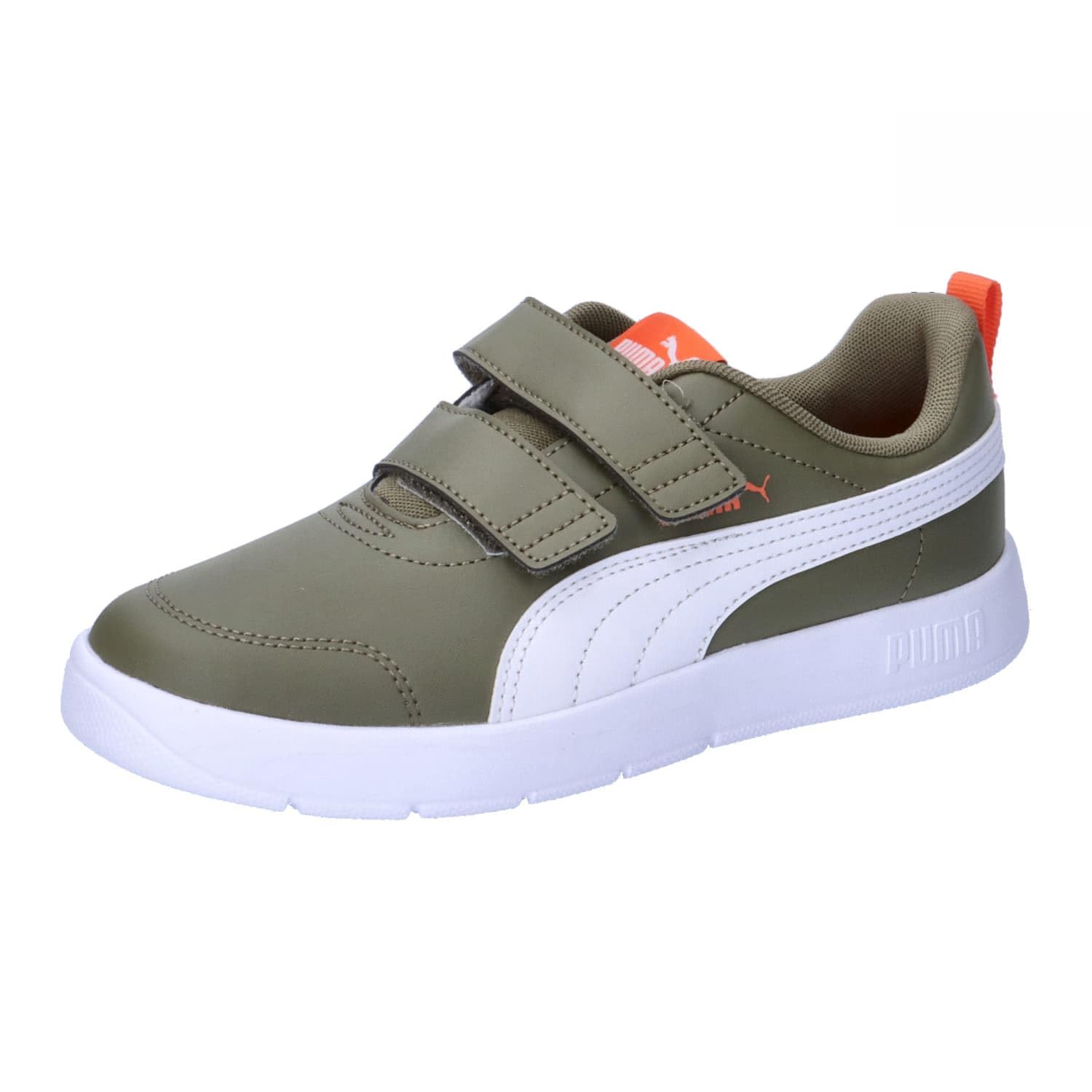 PUMA COURTFLEX V3 V PS Sneaker, Olive White, 11.5 UK