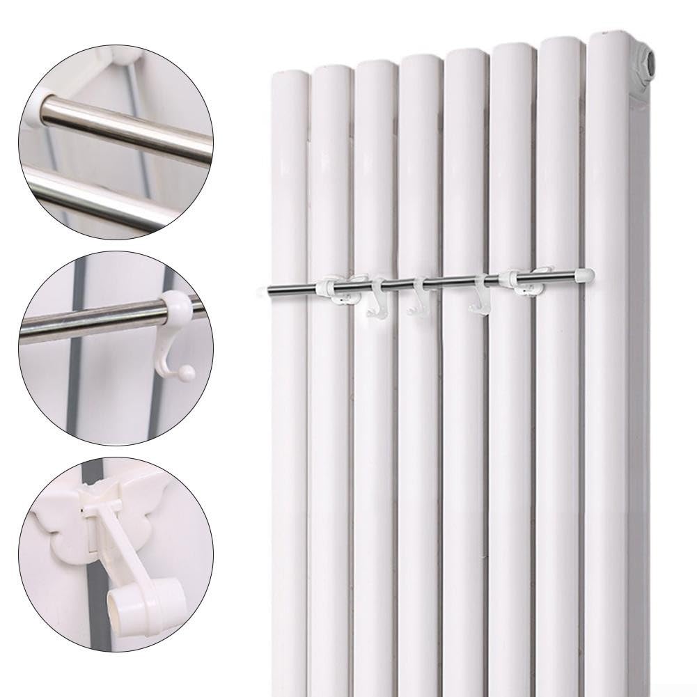 Towel Hanging Solution Stainless Steel For Radiator Rack with 6 Hooks for Efficient Drying (50cm)