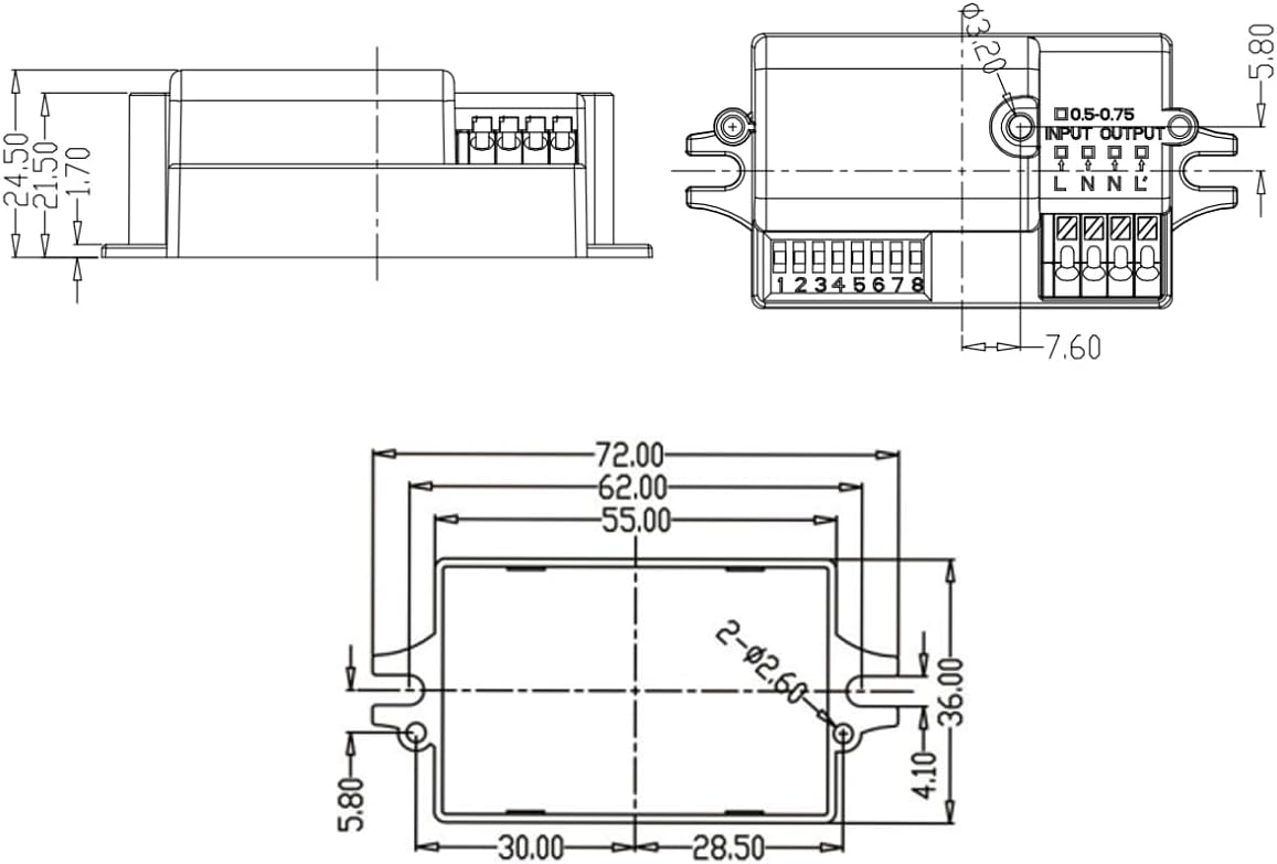 Merrytek MC090SE Dimensions Diagram