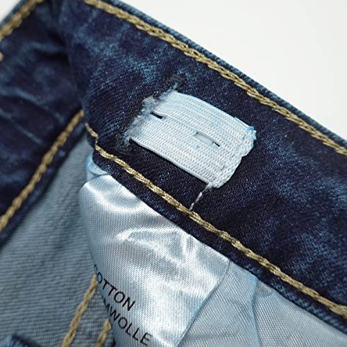 KIDSCOOL SPACE Jeans Big Boys, Faixa Elástica Por Dentro Rasgado Elástico Macio Fino Slim Calça Jean