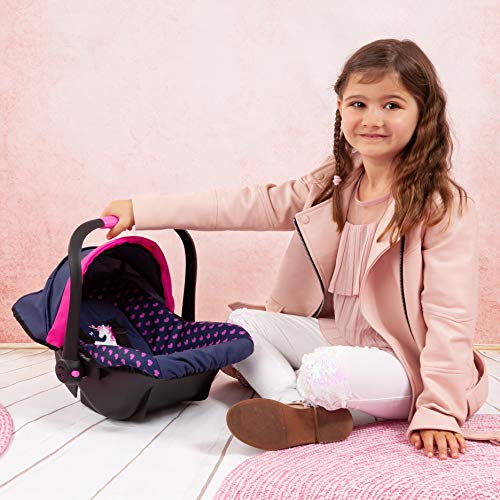 Bayer Design 67954AA Puppenautositz EasyGo, Puppensitz, Puppenzubehör, mit Gurt, Dach, verstellbarem Griff