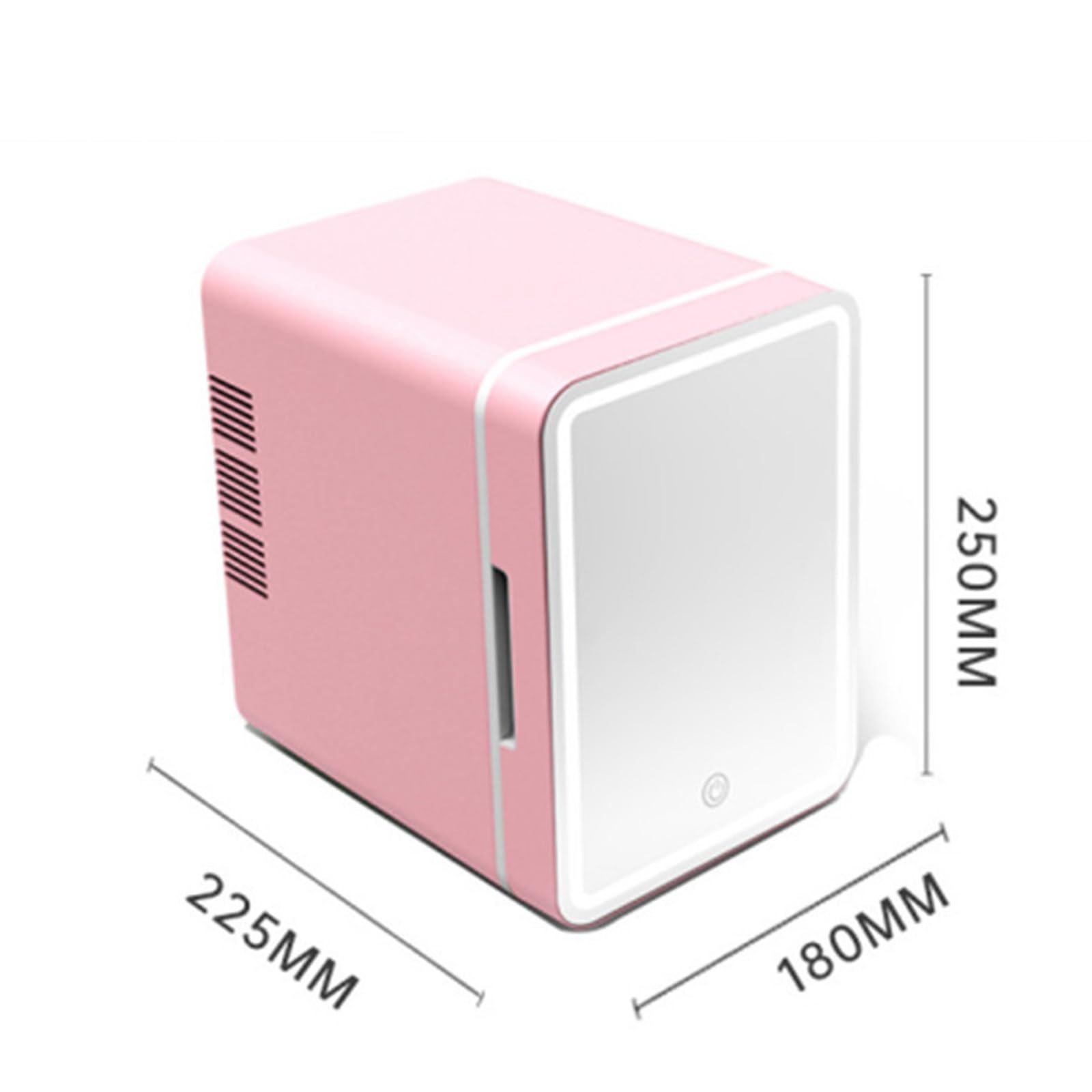 Mini-Kühlschrank, tragbar, für Schönheit, Hautpflege, Make-up, mit LED-Spiegel, thermoelektrische Kühler und wärmere Kühlschränke,Pink