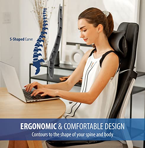 Zyllion Shiatsu Neck And Back Massager - 3D Kneading Deep Tissue Full Body Massage Chair Seat Cushion Pad With Heat And Vibration For Muscle Pain Relief, Home And Office - Black (Zma-33-Bk) #TOP1