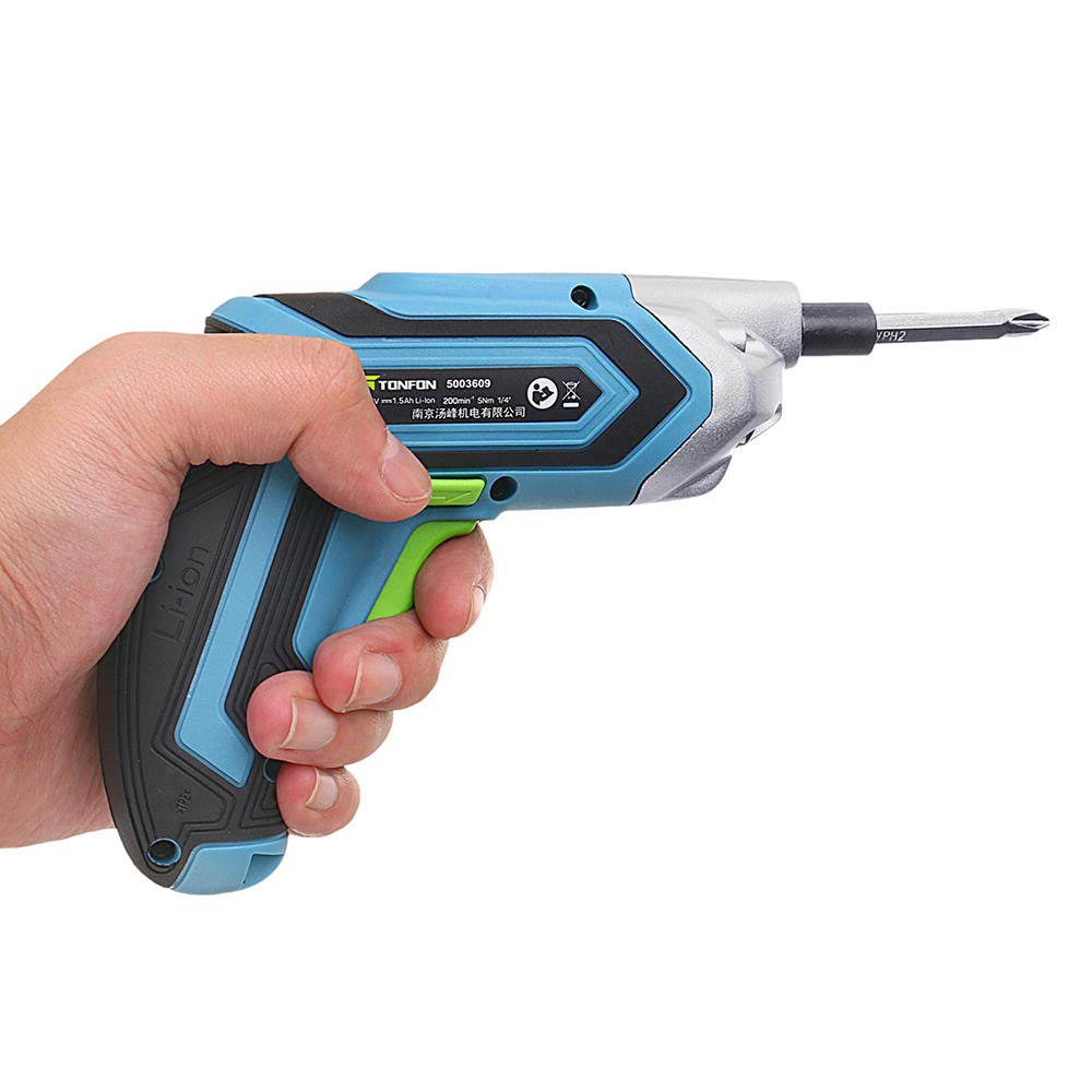 Drill， 3.6V Cordless Electric Screwdriver USB Rechargable Power Screw Driver with Bits