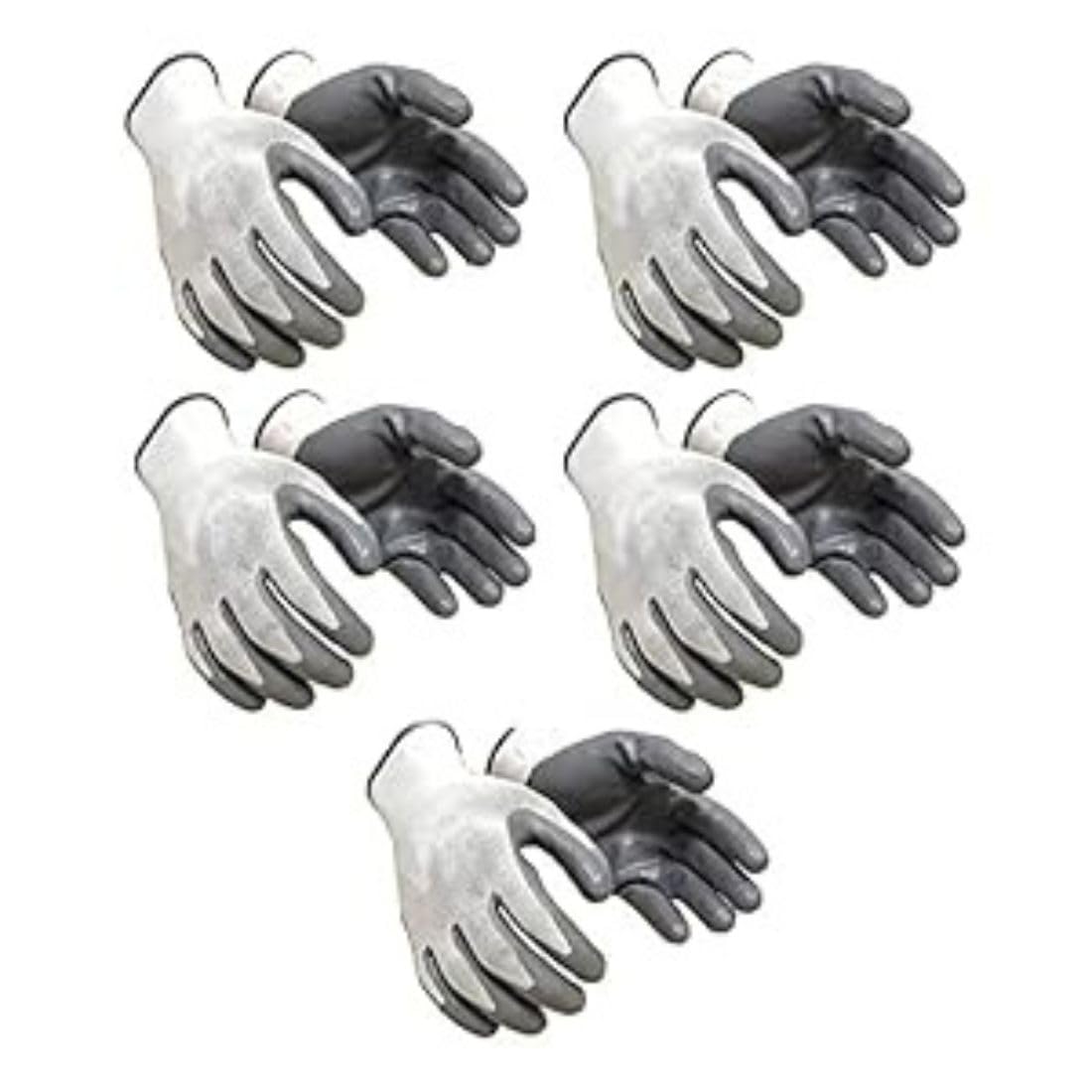RK Trends Safety Nitrile Coated I Anti-Cut Gloves for Industrial, Mechanical, Agricultural, Gardening and Multi-puropse Uses (Pack of 5 Pairs, Grey (Nitrile Coated)) (B0BJZN5J88) Amazon Price History, Amazon Price Tracker