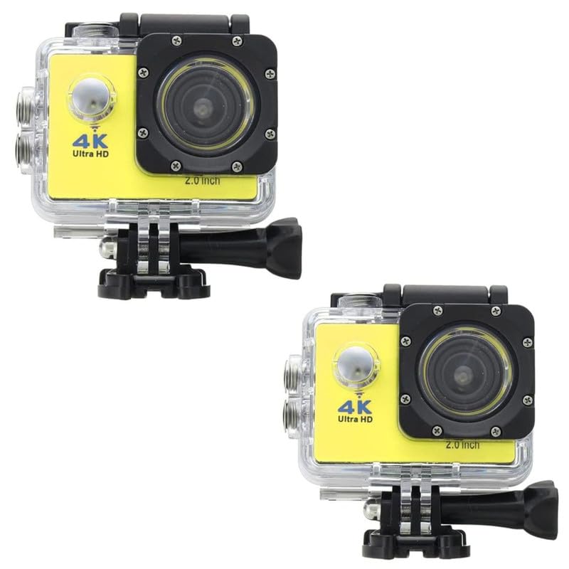 Lipzie Buy ONE GET ONE 4K WiFi 16MP Sports Action Camera 30M Underwater Waterproof Camera with Adjustable View Angle WiFi OS, 170 Degree HD Wide Angle Lens - Yellow-image-14