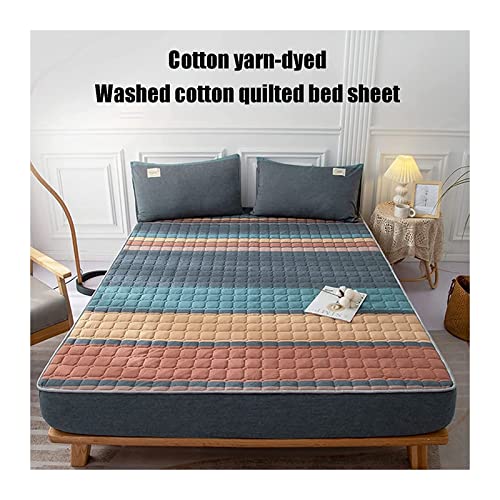 Protetor de colchão quente de inverno, lençol de elástico de algodão puro respirável macio, capa de