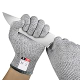 1PC Premium Cut Resistant Gloves – Level 5, Ambidextrous, Washable, Grey, XL
