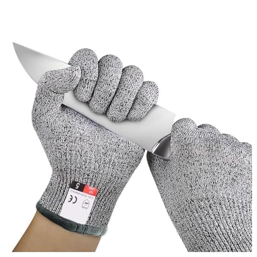 1PC Premium Cut Resistant Gloves - Level 5, Ambidextrous, Washable, Grey, XL