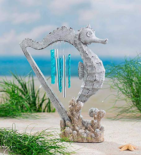 Seahorse Harp Wind Chime - 13.5 L x 3.75 W x 16.25 H - Thumbnail 2