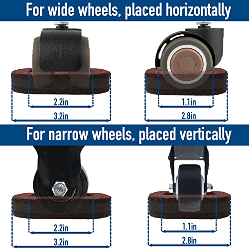 Trimou Furniture Coasters Felt Caster Cups, Bed Wheel Stoppers Chair Wheel Stoppers For Hardwood Floors, 15Pcs Felt Bottom Wheel Coasters For Furniture (Black) #TOP4