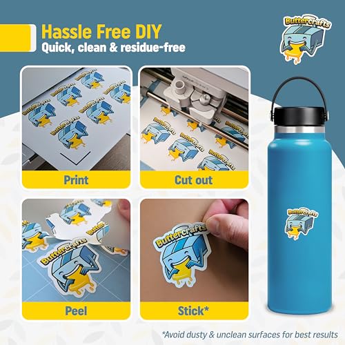 Image of Glossy Printable Vinyl Sticker Paper Waterproof 50 Sheets 8.5 inchx11 inch, Inkjet Printer (HP, Canon, Brother Printers Compatible) - Weatherproof White Sticker Sheets - Strong Adhesive