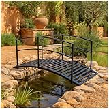 HTI living Zierbrücke/Teichbrücke aus Metall dekorative Gartenbrücke für Teiche Beete Metallbrücke