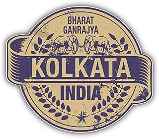 Kolkata City India Grunge Travel Stamp Vinyl Decal Sticker Waterproof Car Decal Bumper Sticker 5"