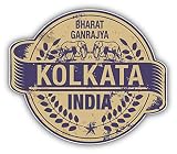 JJH Inc Magnet Kolkata City India Grunge Travel Stamp Flexible Vinyl Magnet Waterproof Car Magnetic Bumper Sticker 5'