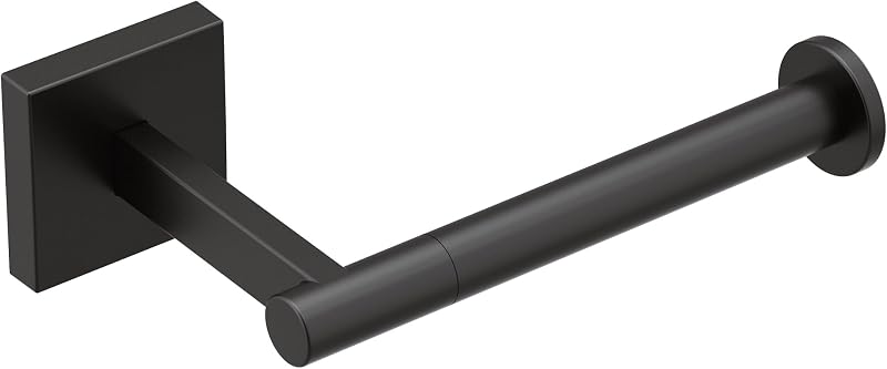 BP1808BL Triva Portarrollos de papel higiénico de un solo poste, negro mate