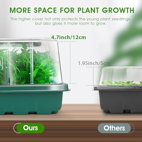 Image of Seed Starter Tray with Grow Light, 96-Cell Seed Starter Kit, Seedling Starter Trays with Humidity Domes, Automatic Timer, Adjustable Light Indoor Gardening Plant Germination Trays