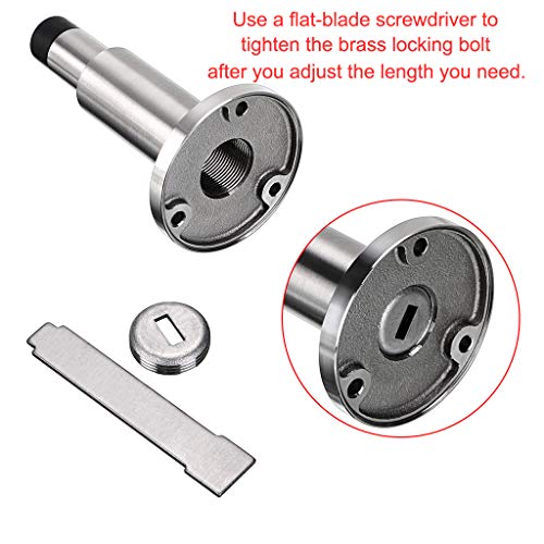 Sumnacon Sturdy Adjustable Door Stopper - Stainless Steel Modern Door Stop With Rubber Buffer, Wall Mounted Metal Doorstop With Hardware For Home Office, Silver #TOP5