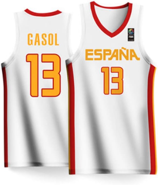 BALL-WHJ 2019 Basketball World Cup Spain Marc Gasol #13 Jersey National Competition Suit Jersey Basketball Jersey Comfortable And Breathable,L:175~180CM(65~75KG)