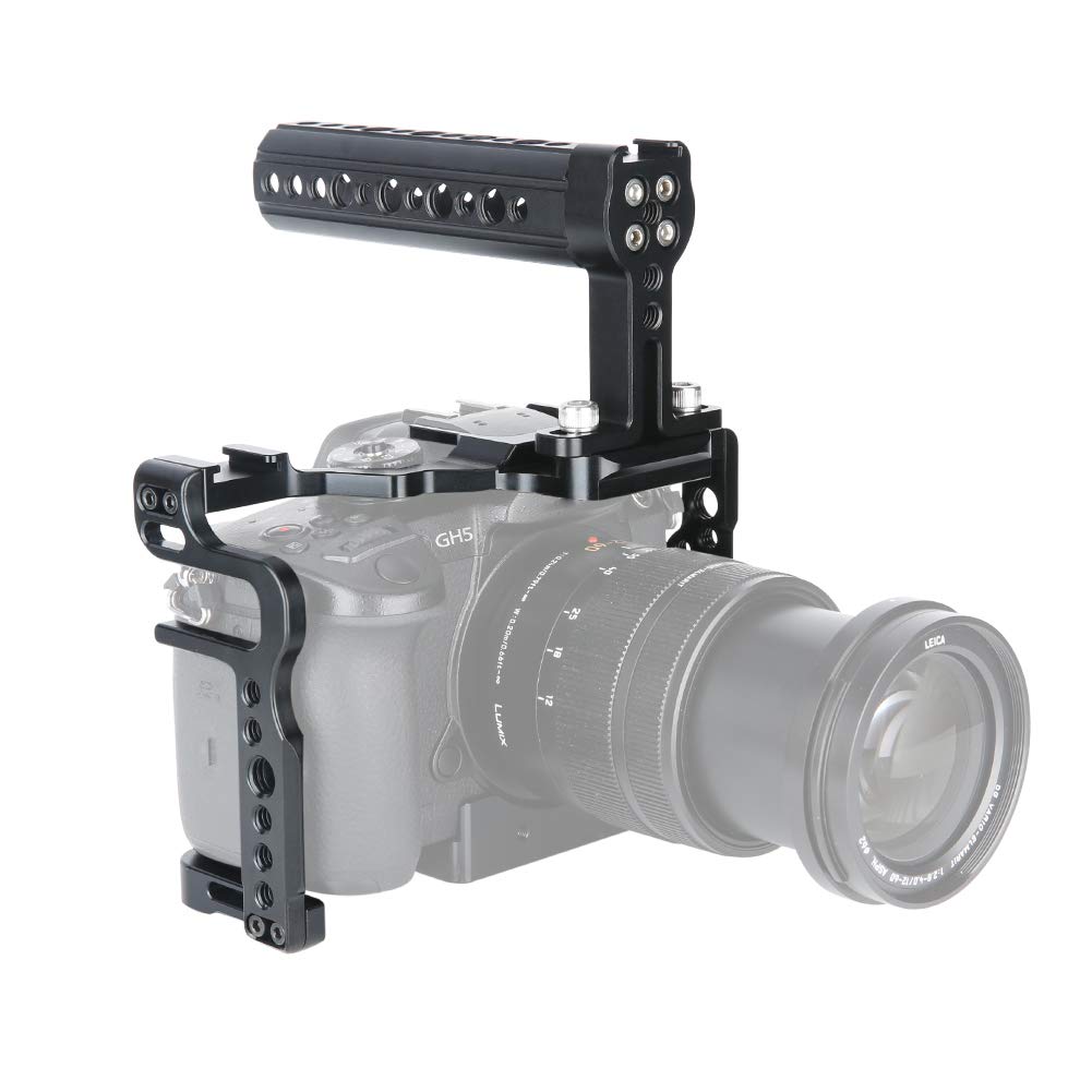 [Update Version] NICEYRIG GH5s GH5 Camera Kit de Cage avec Camera à Fromage Poignée Supérieure Porte-Accessoire NATO Rail pour Appareil Photo Reflex numérique Panasonic Lumix GH5 GH5s