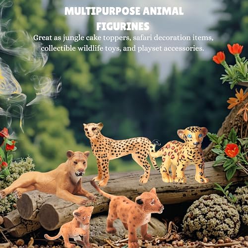 Image of 6PCS Realistic Leopard Animal Toys for Kids 3+ | Wildlife Jungle Animals Miniature Toy Cheeta Action Figures Playset for Boys and Girls Birthday Gift for Children Decoration & Educational Item