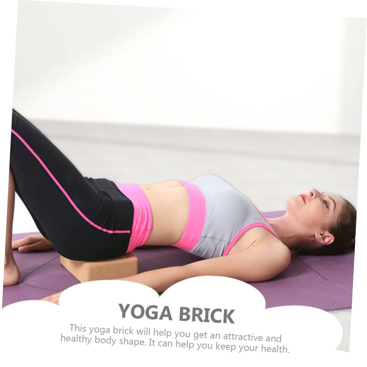 Toyvian Yoga Block aus Eichenholz Hohe Dichte Rutschfest und Plan für Dehnübungen und Bauchmuskeltraining