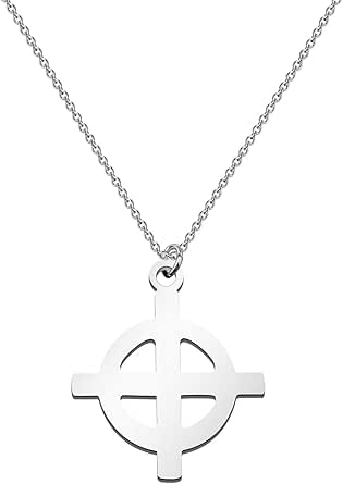 Flongo Collana Pendente Crocifissa Cindolo Croce Semplice, Acciaio Inossidabile, Regalo Natale, Colore Scelta