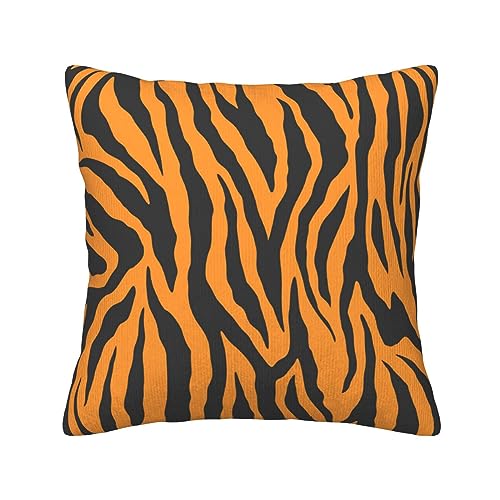 Housses de coussin velours côtelé léopard orange 45x45 cm pour déco