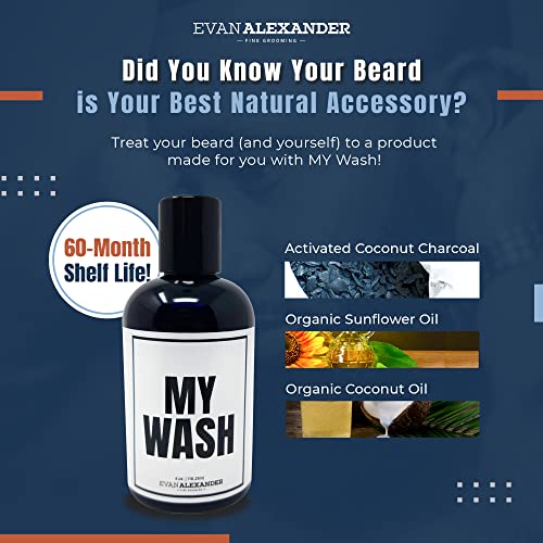Evan Alexander Fine Grooming MY Wash Beard Shampoo | Removes Product Buildup, Cleanses, Moisturizes, and Hydrates | with Charcoal, Coconut & Sunflower Oil | 4Oz - Image 6
