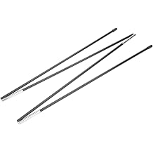 Fiberglass Tent Pole, 4 Section Foldable Replacement Support Rod with Pointed Head Design for Double Tents, 180cm 7mm Black