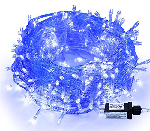 Christmas Indoor Lights Blue - 320 LEDs 115ft/35m End-to-End 8 Modes Plug in Outdoor Waterproof Decorative Fairy Twinkle String Lights for Xmas Tree/Thanksgiving Day/Patio/Room/Wedding/Halloween/Home Christmas Indoor Lights Blue - 320 LEDs 115ft/35m End-to-End 8 Modes Plug in Outdoor Waterproof Decorative Fairy Twinkle String Lights for Xmas Tree/Thanksgiving Day/Patio/Room/Wedding/Halloween/Home