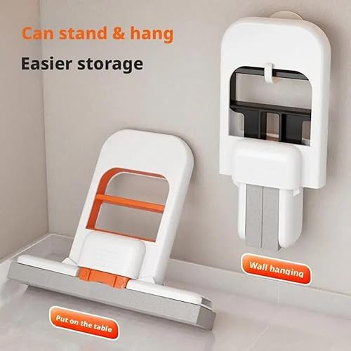 Miniatura 6 de Trapeador de escritorio compacto de mano con diseño plegable y sistema de limpieza de manos, adecuado para fregaderos, encimeras y otras superficies