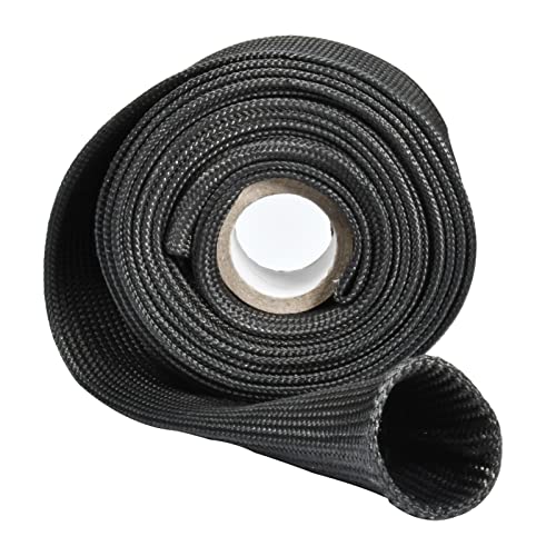 Heat Wrap Shield Sleeve for Wire Hose Auto Fiberglass 10FT x 25MM(1 INCH),Black Fiberglass Heat