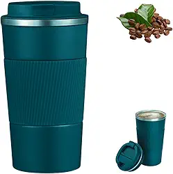 Copo Térmico Inox 500ml Coffee Mugs Café Chá Sucos Bebidas Quentes e Frias com Tampa e Parede Dupla (Azul)
