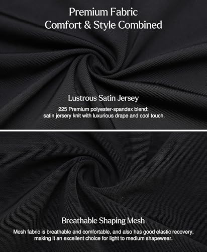 Popilush Women Formal Wedding Guest Dress - Shapewear Bridesmaid Dresses Built-in Bra Floor Length Prom Dress with Tie4