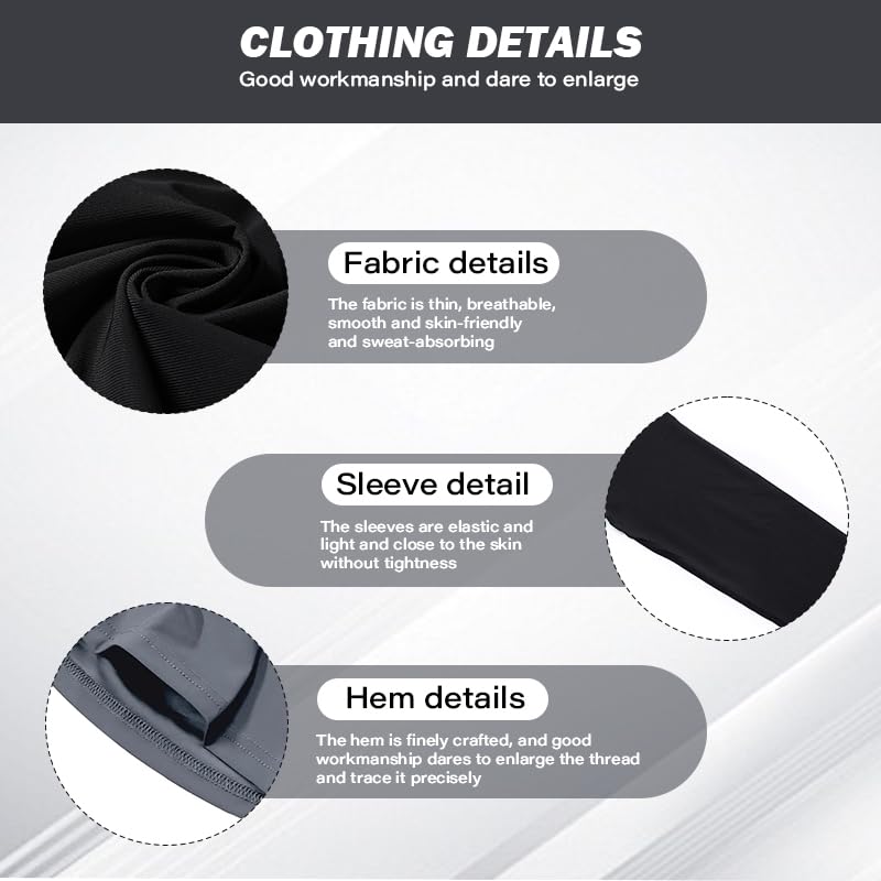 Men's UPF 50+ Sun Protection Hoodies, Long Sleeve Moisture Wicking Shirts with Face Mask for Fishing, 3 Pack4