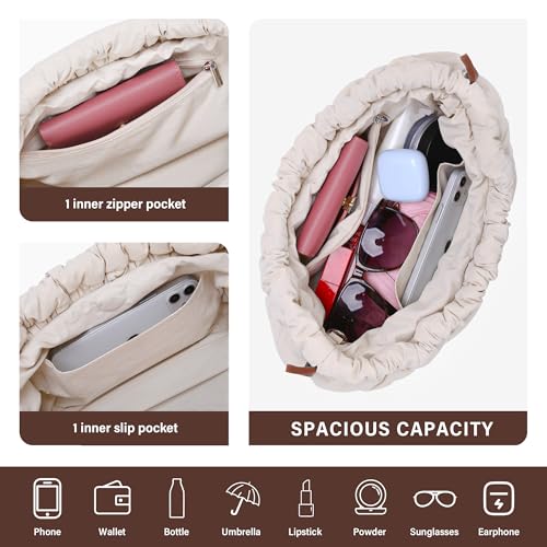 Image of Puffer Shoulder Bag for Women, Puffy Quilted Purses Hobo Bag Lightweight Small Shoulder Handbag