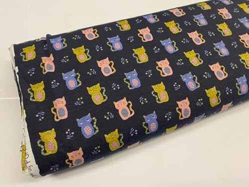 Tela de GATOS LUREX, tela de punto de algodón, tela de camisetas, telas infantiles, telas por metros, 1 metro x 140 cms