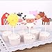 Wolpark 25 PCS Glitter Farm Animal Cake Topper Old Macdonald had a Farm Animal Cupcake Toppers for Farm Themed Birthday Baby Shower Children's Day Party Supplies Decorations