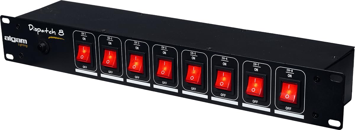 ALGAM LIGHTING Dispatch Rackable 2U 19” - 8 canaux avec prises EU et interrupteurs lumineux
