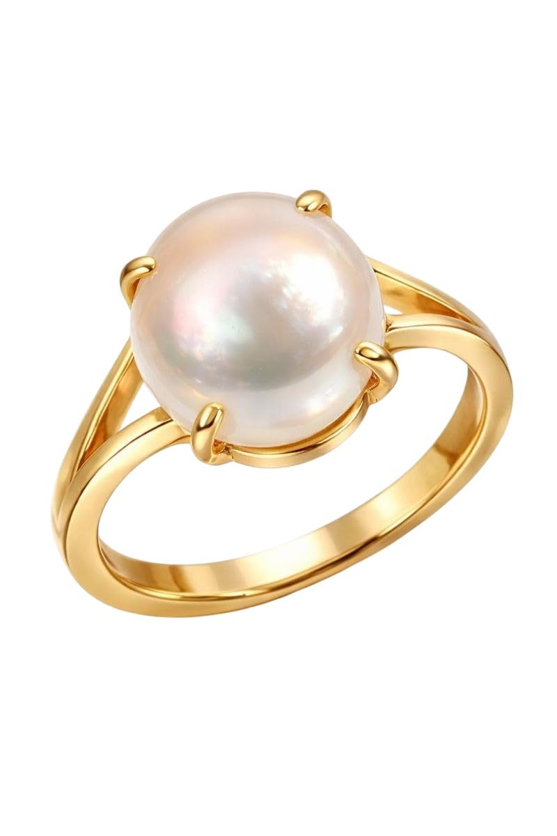 9.25 Ratti Pearl/Moti Original Stone Adjustable Ring For Men And Women With Lab Certified B-03-image-44