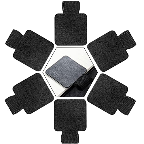vgggrd 6 Piezas Portalápices Autoadhesivo,Lazo para Bolígrafo Autoadhesivo,Portalápices elástico de Piel,Adhesivo Para Bolígrafo,para Cuadernos,Tableta,Ordenador Portátil,Móvil(Negro)