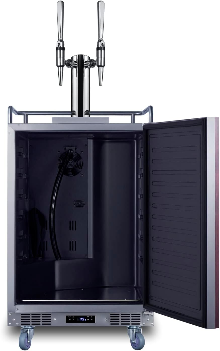 Summit Appliance SBC682PNRNCFTWIN Panel Ready 24" Wide Built-in Nitro Coffee Kegerator, Panel Not Included, 5.6 cu.ft. Interior, Dispenses Nitro Coffee, Dual Tap System, Weatherproof Design