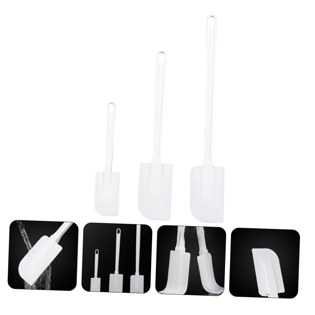 VINTORKY Cake Decorating Spatulas Icing Smoother Silicone Scrapers for Bread Dough Storage-friendly Design